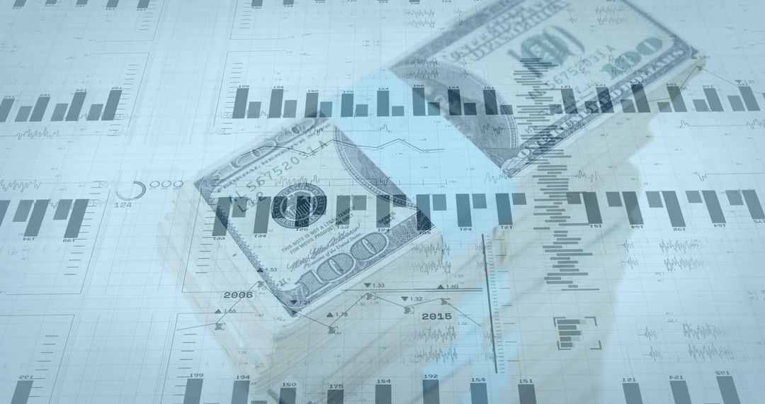 Financial Data Processing Concept with Dollar Bills