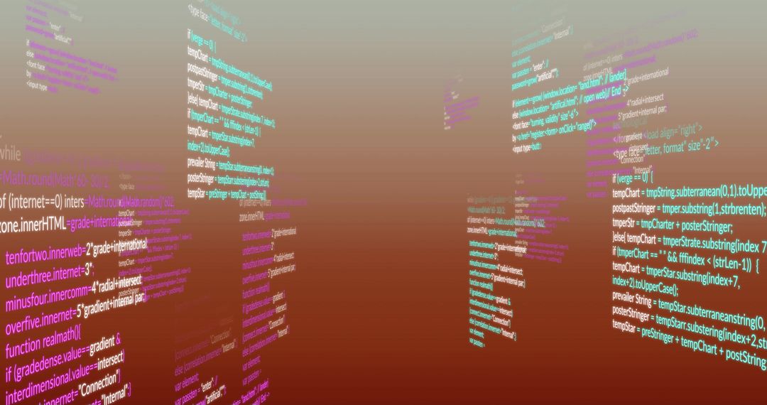 Floating Digital Code on Gradient Background Representing Data