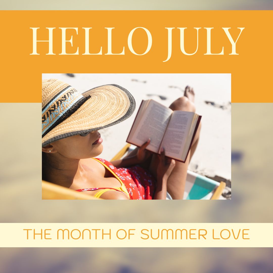 Asian Woman Reading Book on Sunny Beach Holiday