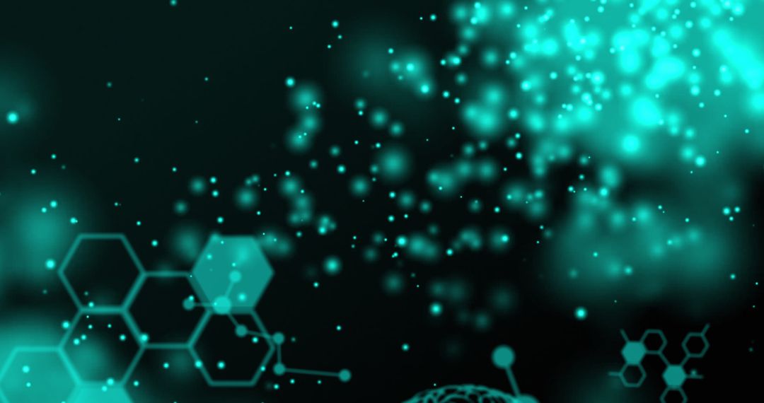 Abstract Green Bioluminescent Lights with Chemical Structures