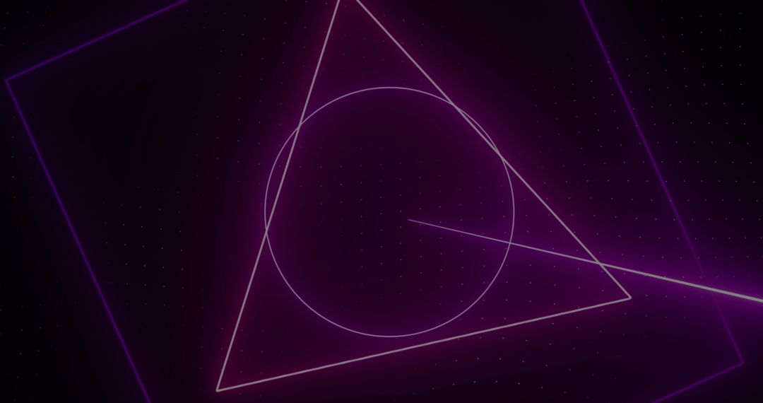 Neon Geometric Shapes on Dotted Background