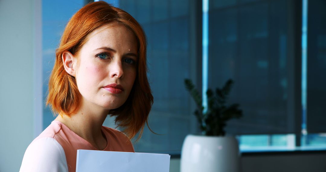 Young Professional Woman with Documents in Modern Office - Free Images, Stock Photos and Pictures on Pikwizard.com