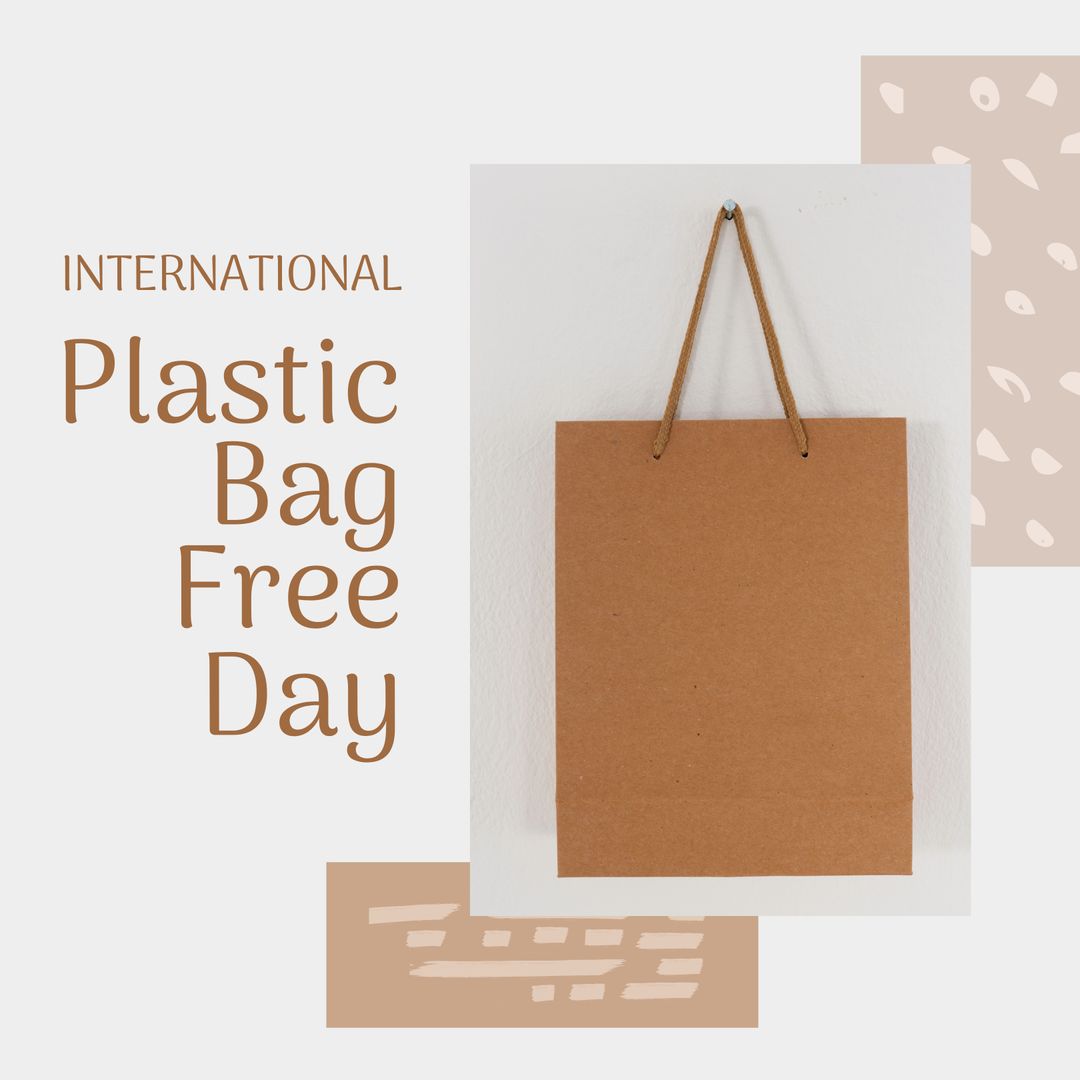 Brown Paper Bag with International Plastic Bag Free Day Message