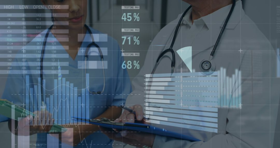 Medicine and Finance Integration: Doctors Analyzing Health Data Trends