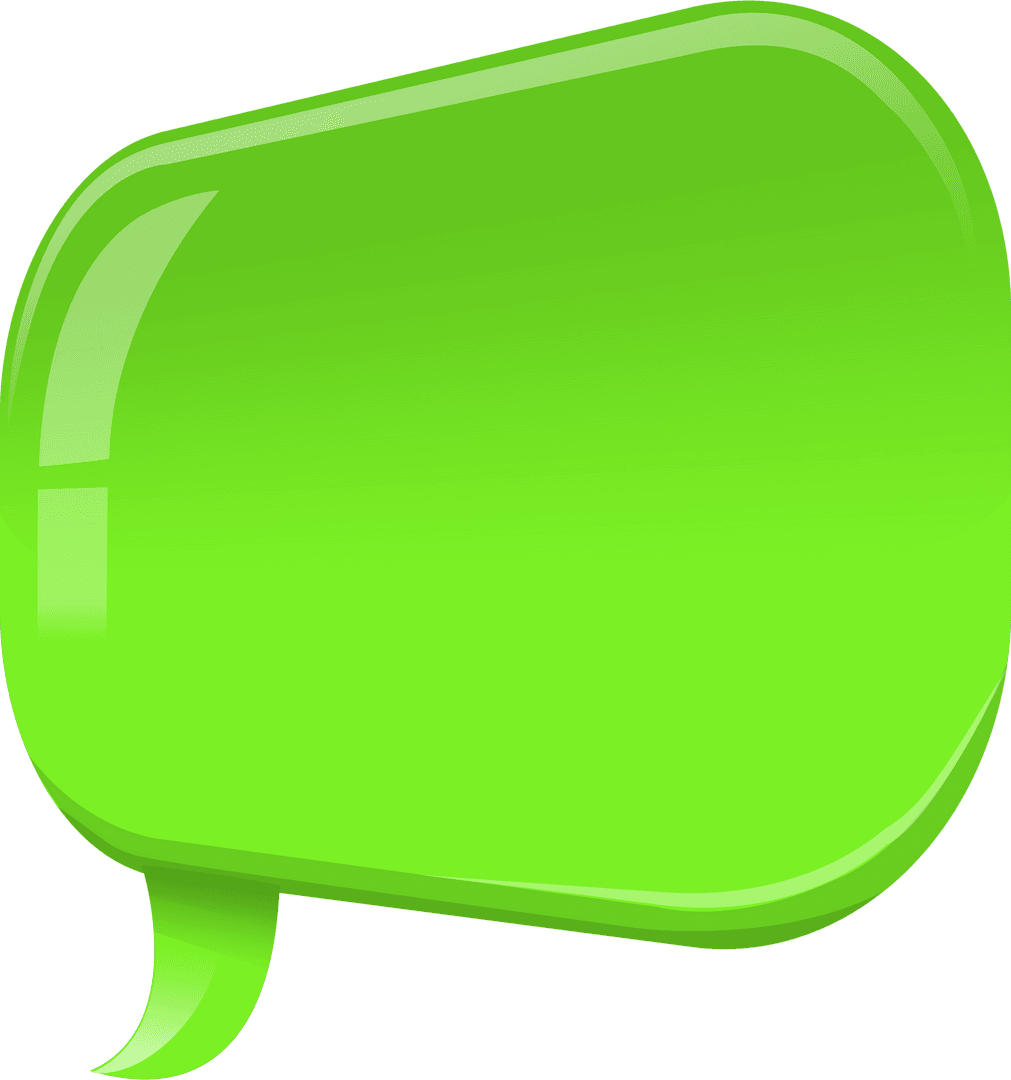 Vibrant Green Transparent Speech Bubble Icon