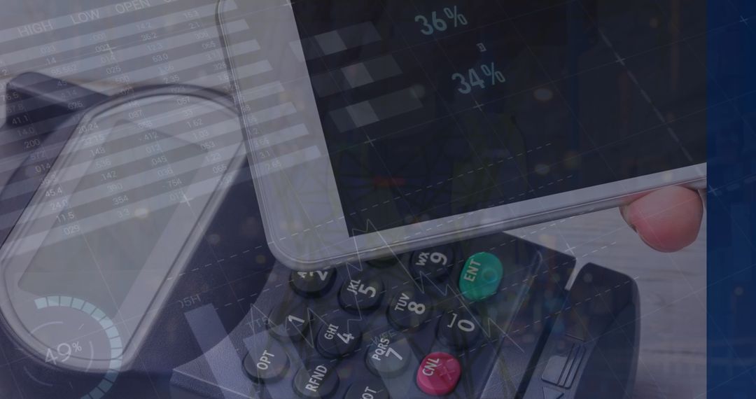 Digital Technology Integration Concept with Smartphone and Graphs