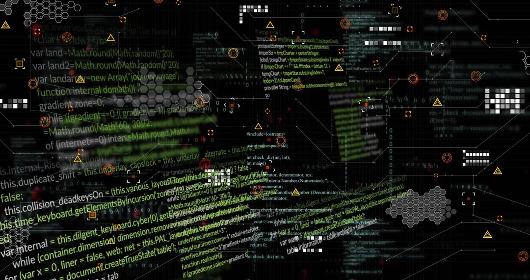 Futuristic Digital Interface with Streaming Data and Geometric Shapes - Free Images, Stock Photos and Pictures on Pikwizard.com
