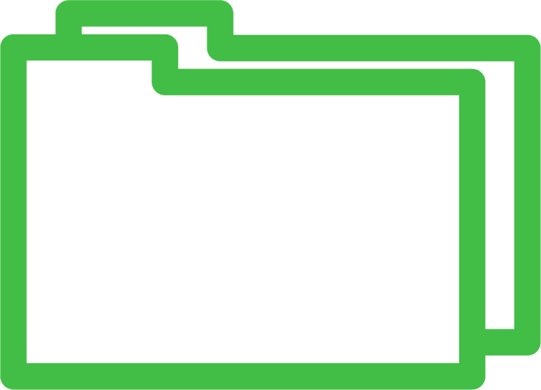 Green Transparent Document Folders Icon for Business Applications