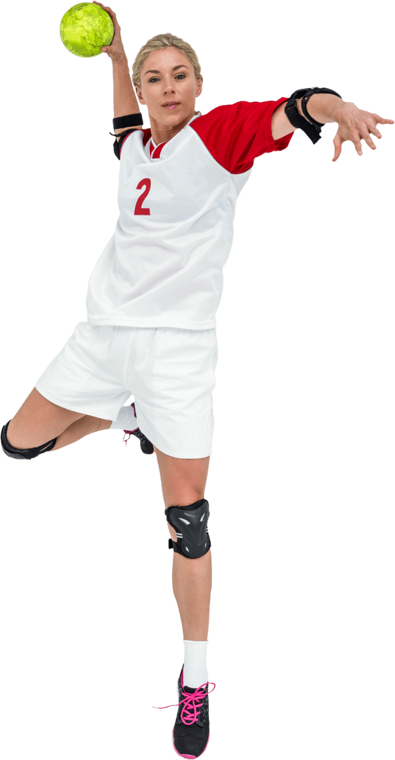 Transparent Handball Athlete in Action