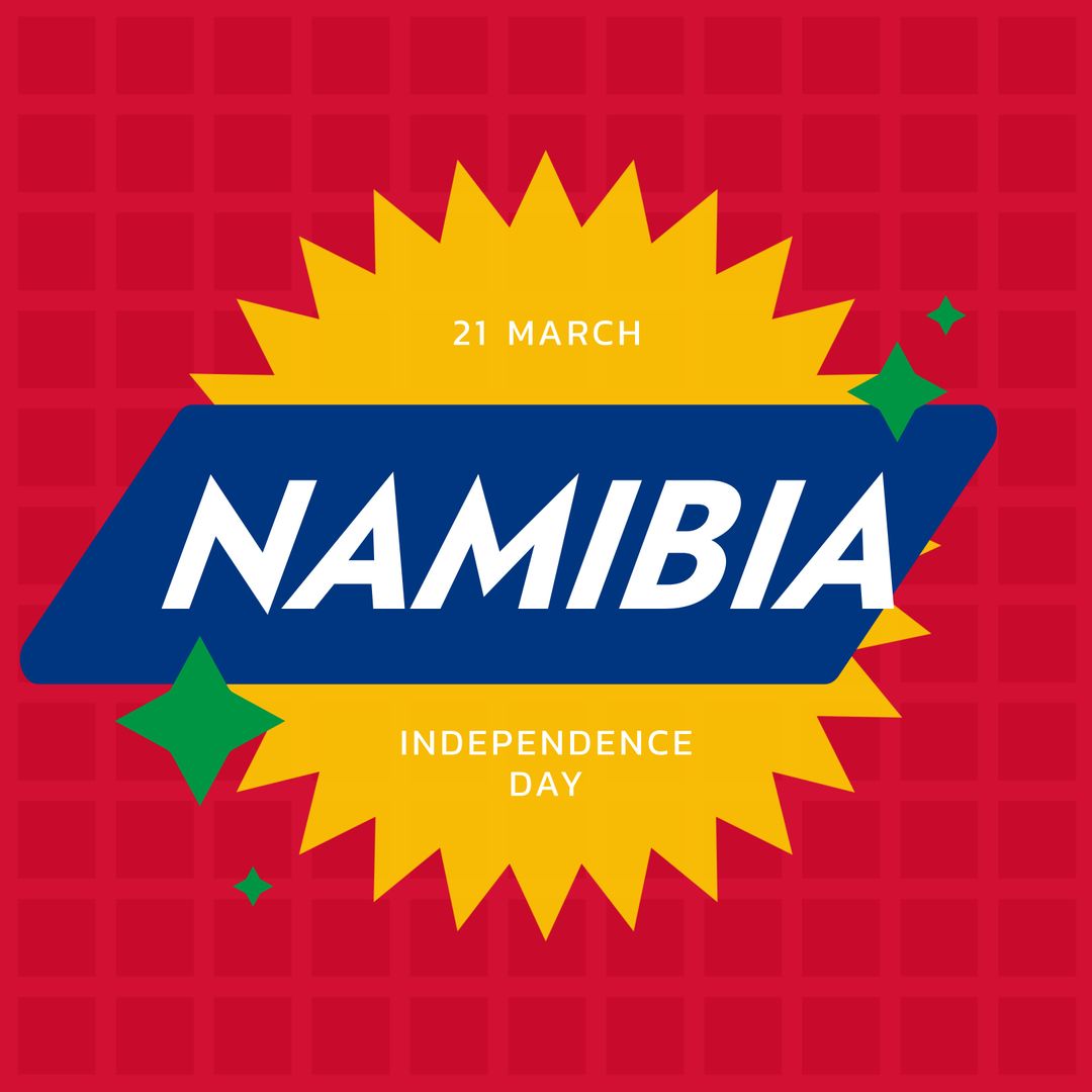 Namibia Independence Day Celebration Graphic with Sunburst