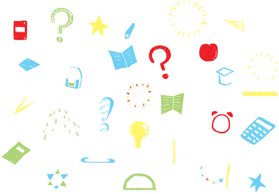 Colorful Transparent Sketch Illustrations for Back to School