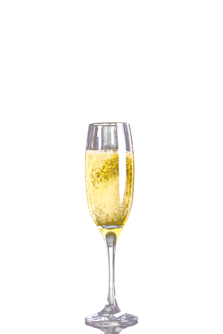 Sparkling Champagne Glass on Transparent Background for Celebrations