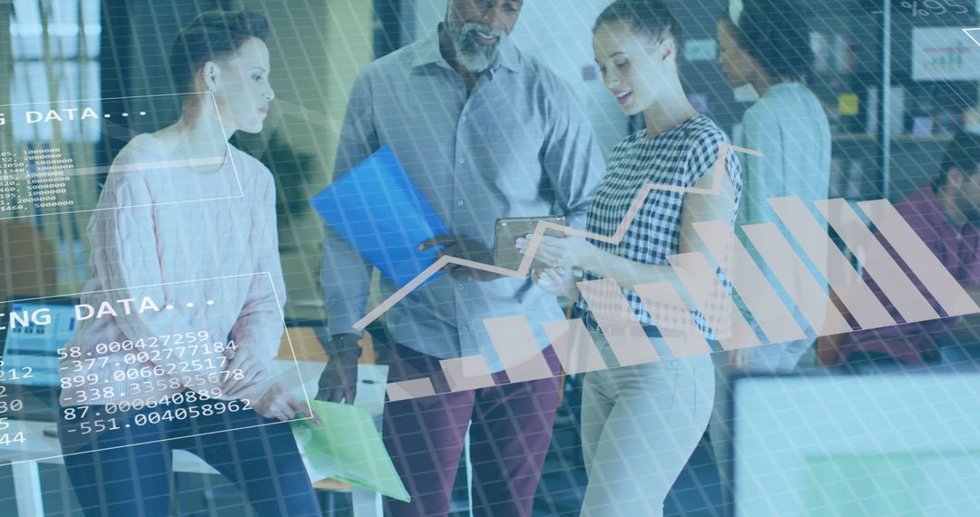 Diverse Team Analyzing Financial Data Graphics