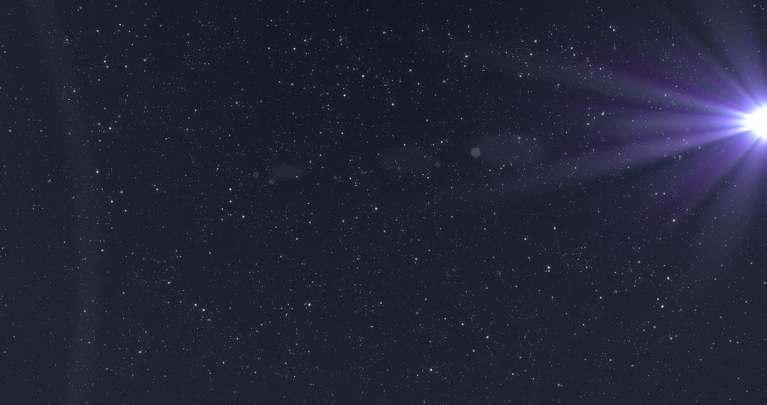 Luminous Purple Star Animation in a Starry Night Sky
