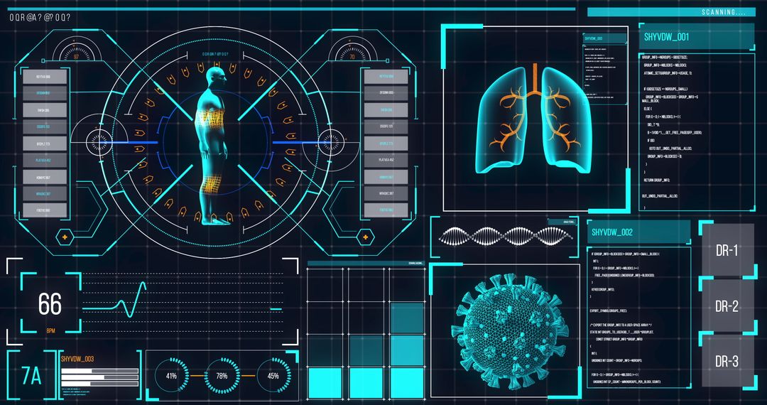 Digital Medical Screen with Coronavirus Analysis Concept