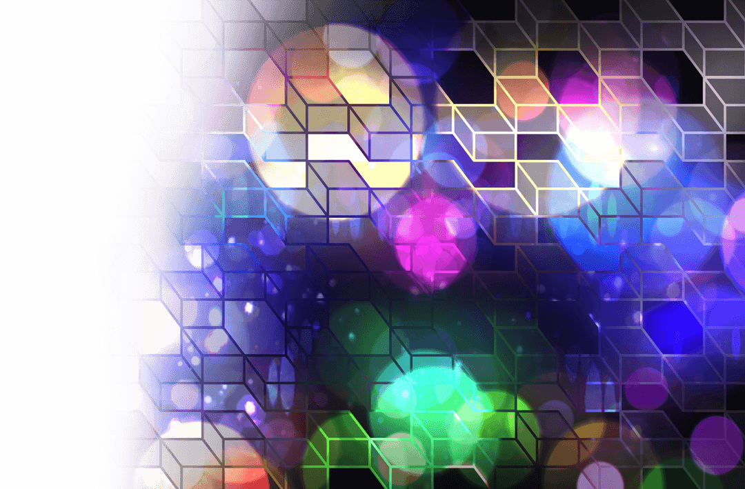 Colorful Abstract Geometric Pattern on Transparent Background