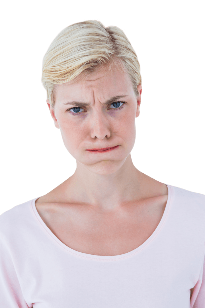 Transparent Portrait of Confused Woman Expression