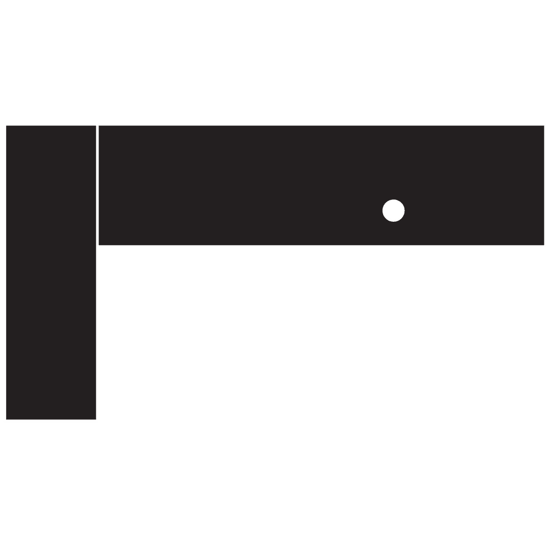 Abstract Black L-shaped Figure on Transparent Background