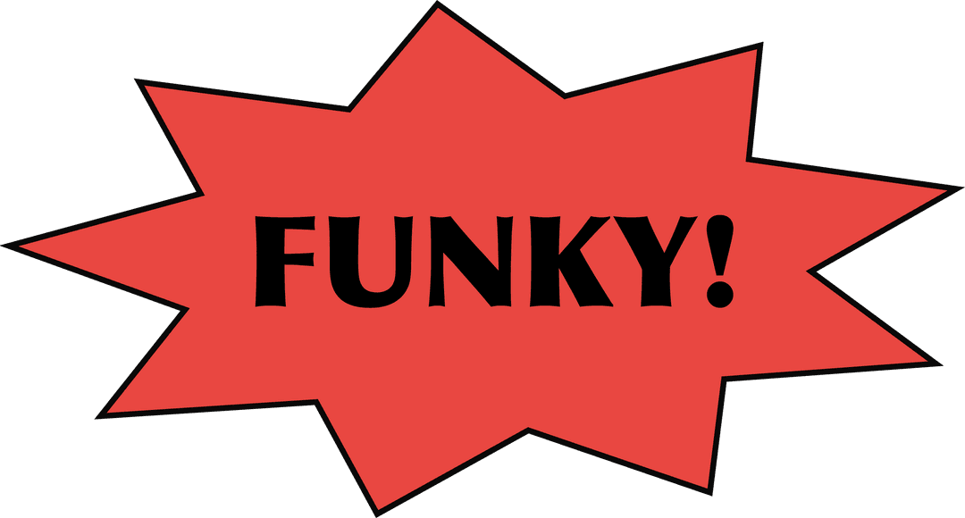 Funky Red Starburst with Bold Typography Background Transparent