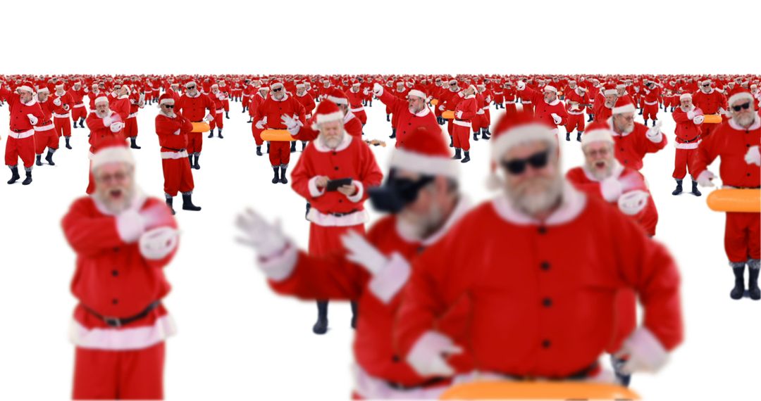 Hundreds of Santa Claus People Gathered in Holiday Celebration - Free Images, Stock Photos and Pictures on Pikwizard.com