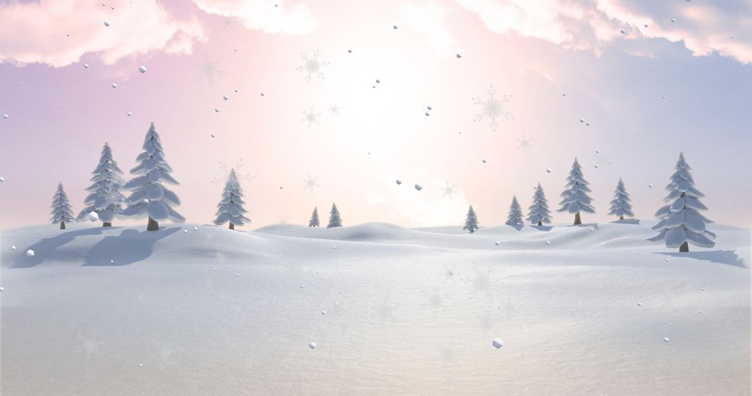 Serene Winter Wonderland with Falling Snowflakes