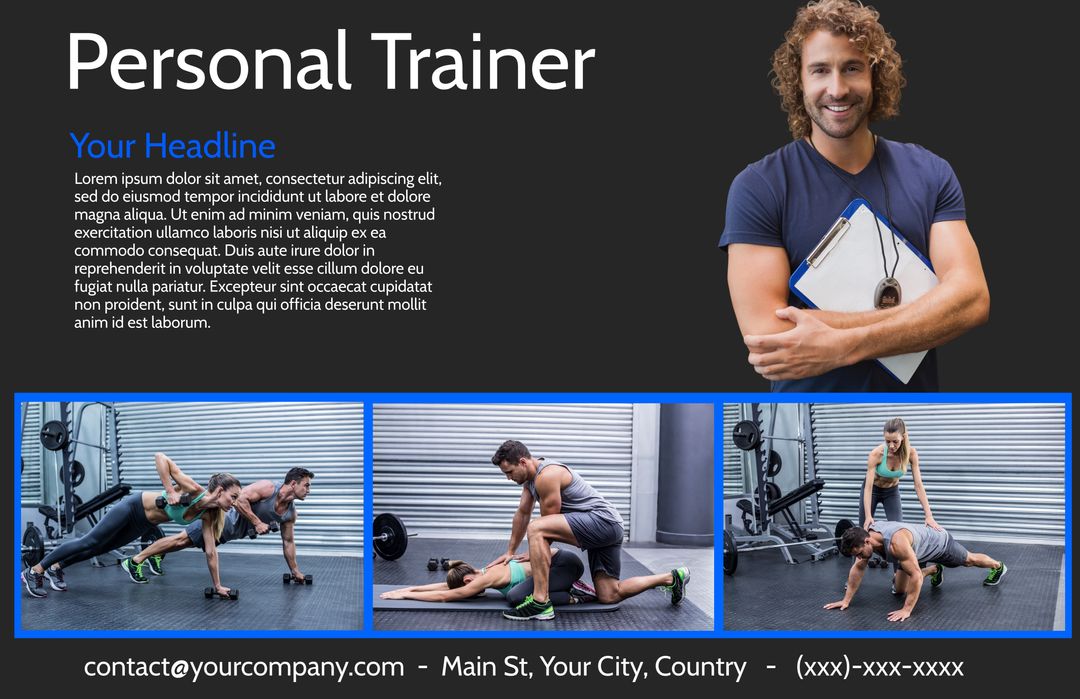 Personal Trainer Advertisement Template with Fitness Coach Sessions - Download Free Stock Images Pikwizard.com