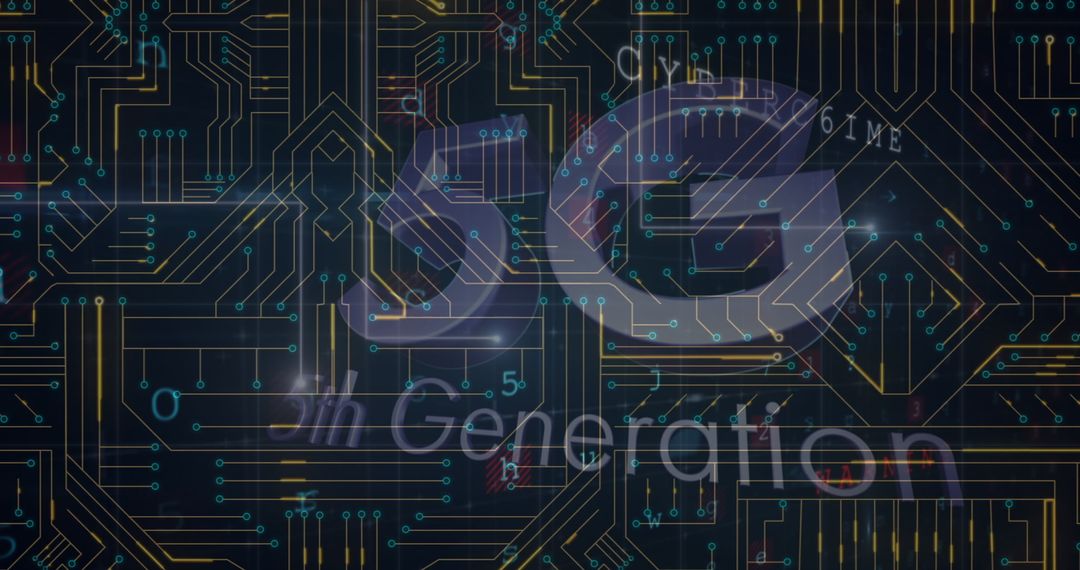 Futuristic 5G Circuitry Technology Background