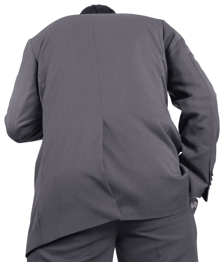 Transparent Professional Businessman in Thought from Behind