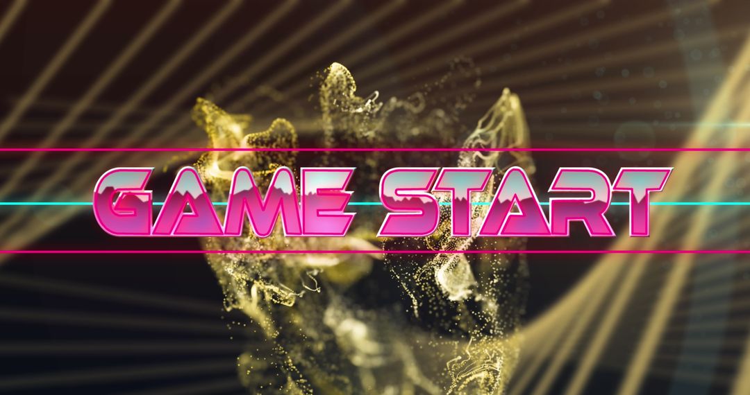 Dynamic Game Start Banner with Golden Digital Waves