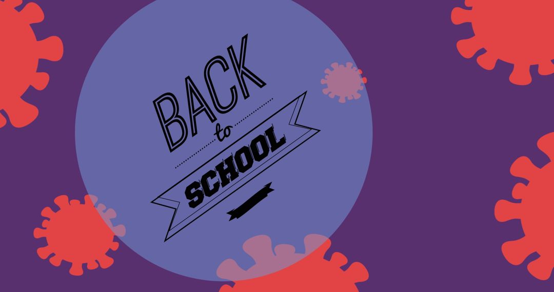Digital Back to School Graphic with Virus Symbols