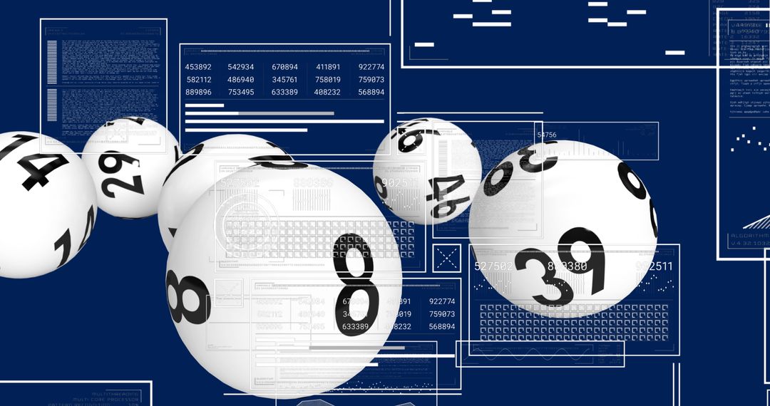 Data processing with dynamic bingo balls animation