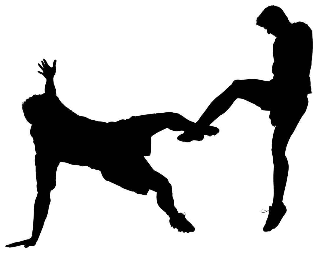 Digital Silhouette of Football Players on Transparent Background