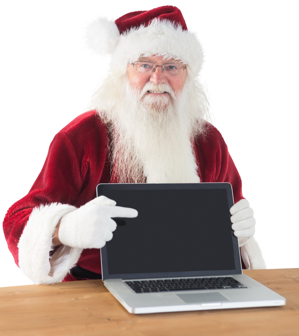 Transparent Santa Claus Showing Blank Laptop - Download Free Stock Images Pikwizard.com