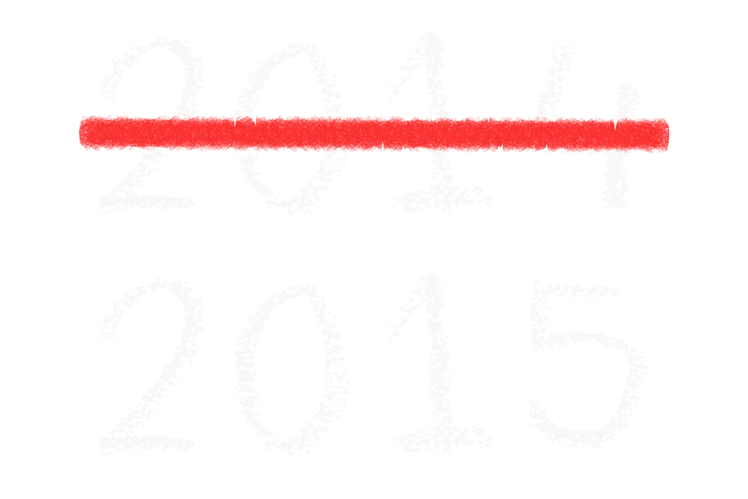 2015 New Year Red Strike on 2014 Transparent Celebration Vector