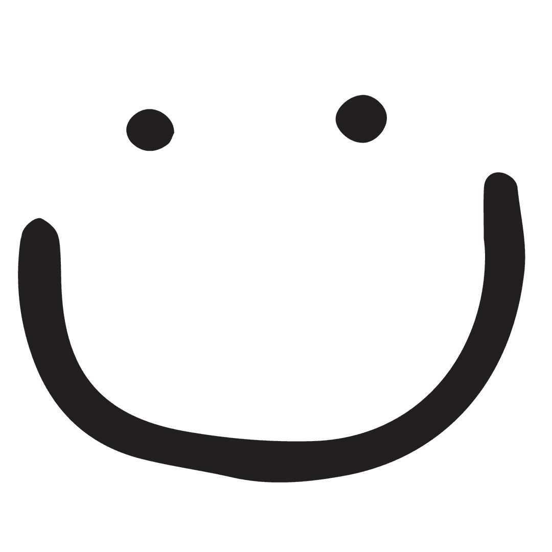 Minimalistic Transparent Smiley Face in Black and White