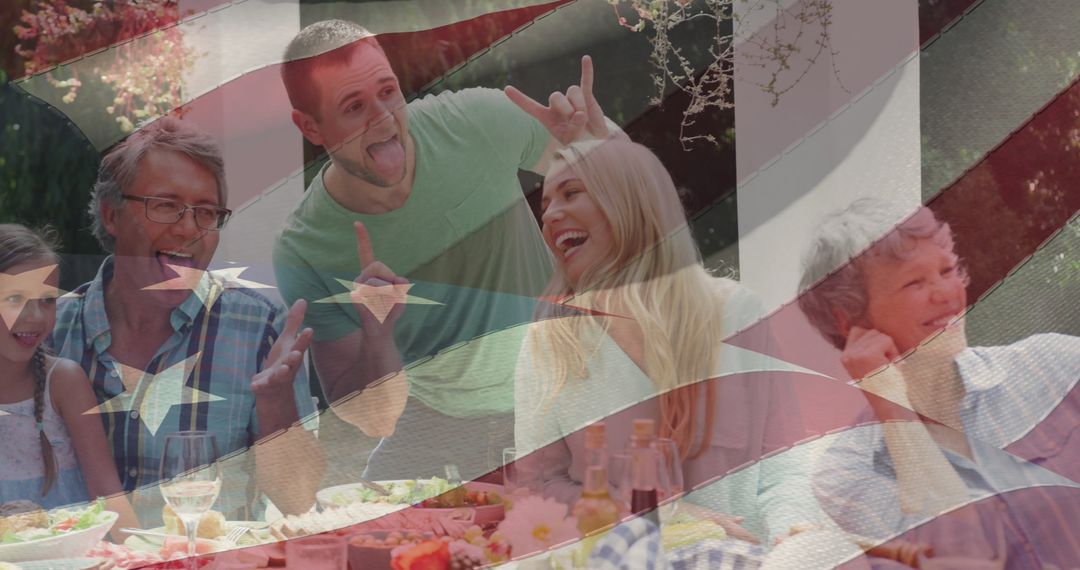 Caucasian Family Enjoying Picnic with Laughter and Happiness