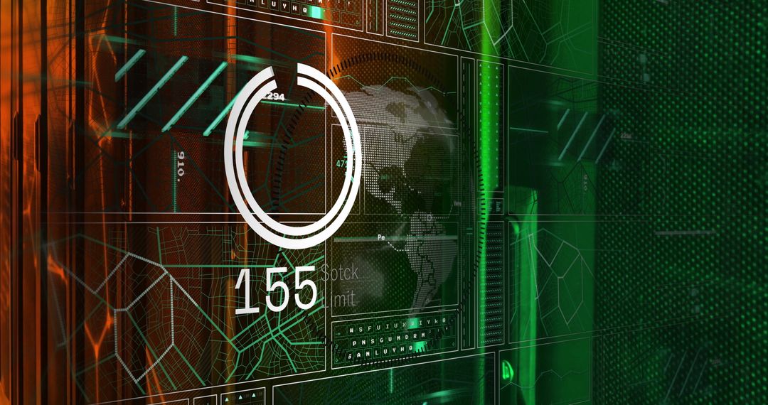 Global Data Processing with Futuristic Technology Interface