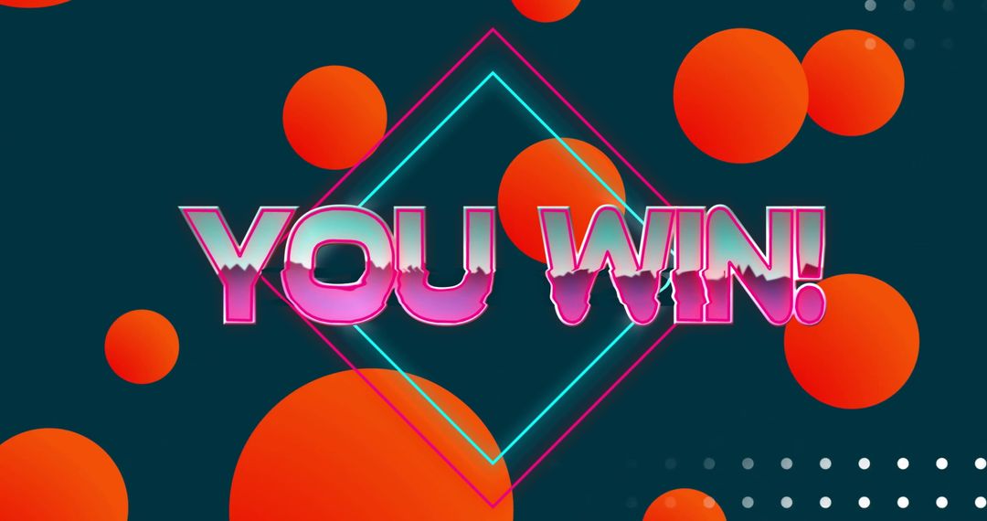 Retro Neon Text on Vibrant Orange Background