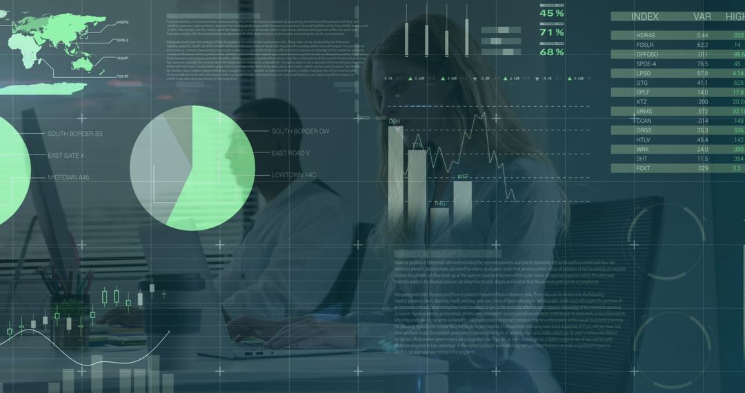 Data Analysis Display in Modern Business Office Environment