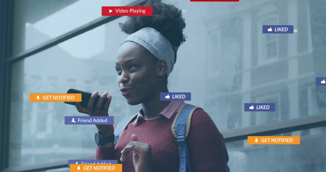 User Engaging with Social Media Notifications on Smartphone