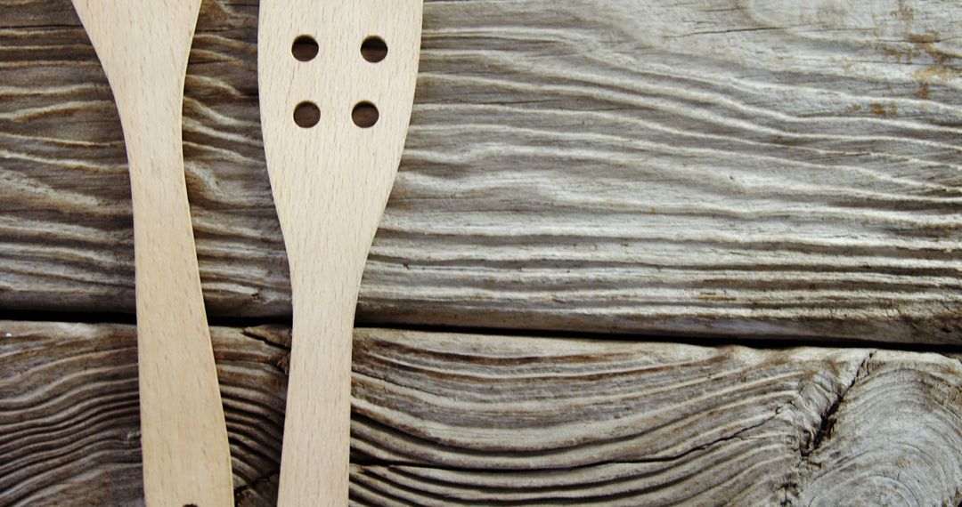 Wooden Kitchen Utensils on Rustic Wooden Table - Free Images, Stock Photos and Pictures on Pikwizard.com