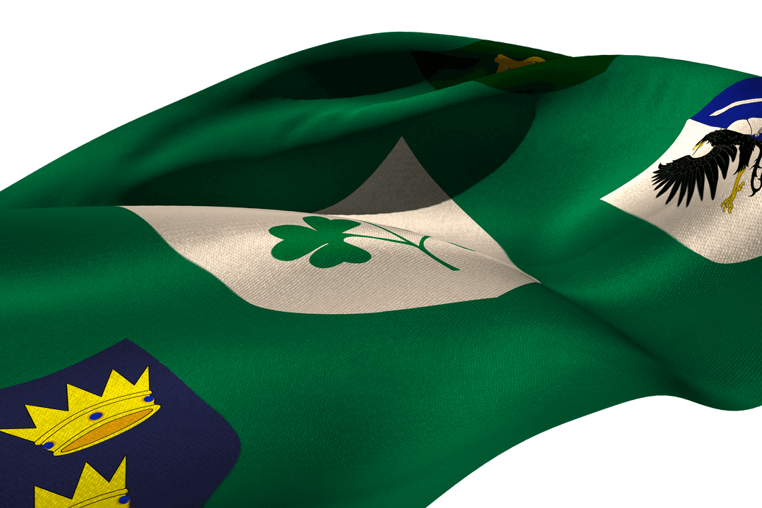 Waving Flag of IRFU with Transparent Background