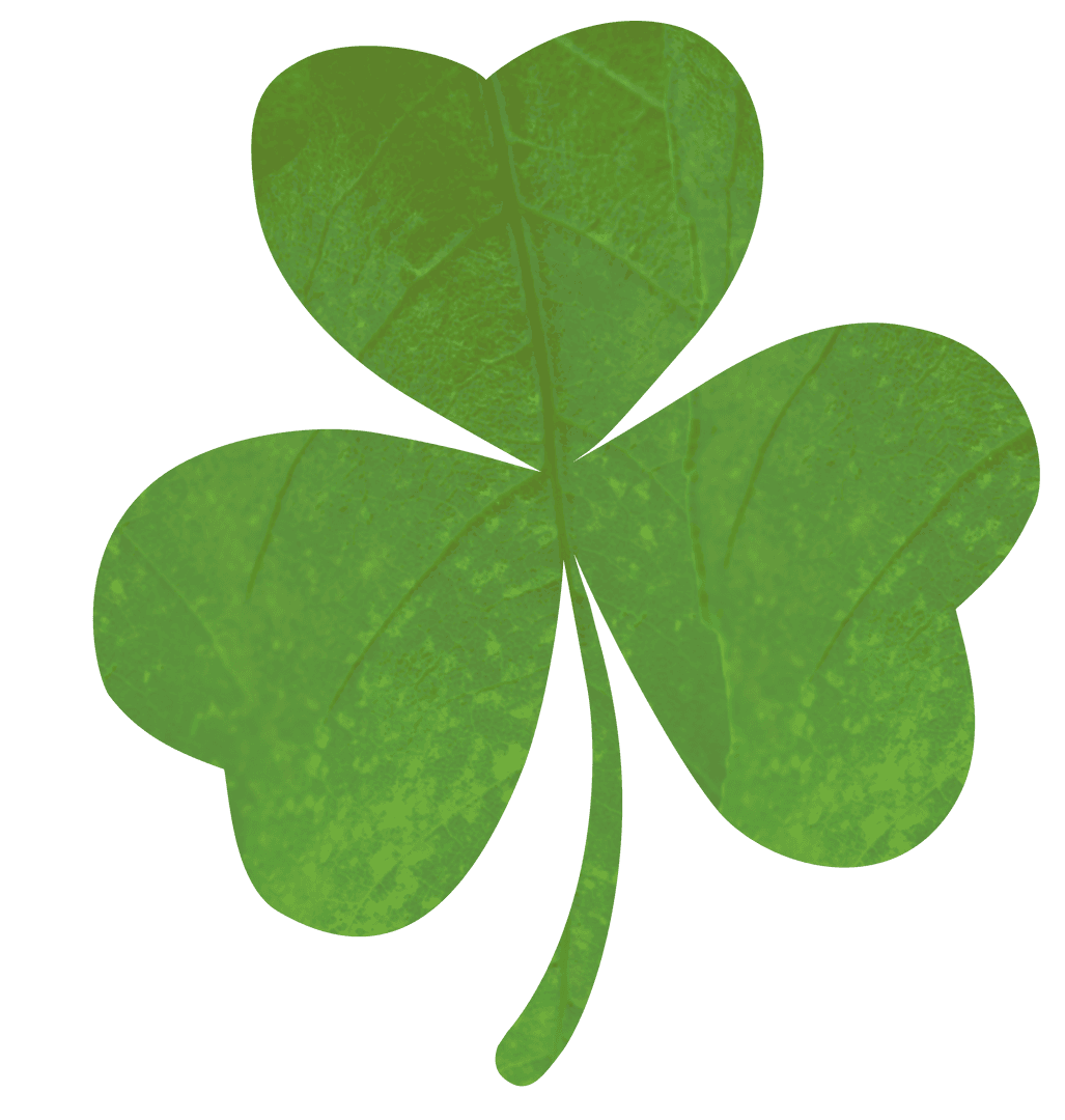 St. Patrick's Day Clover Illustration on Transparent Background