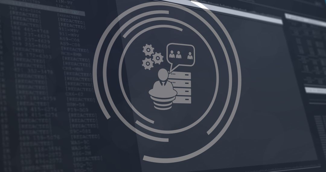 Digital Technology Concept with Data Icons on Screen