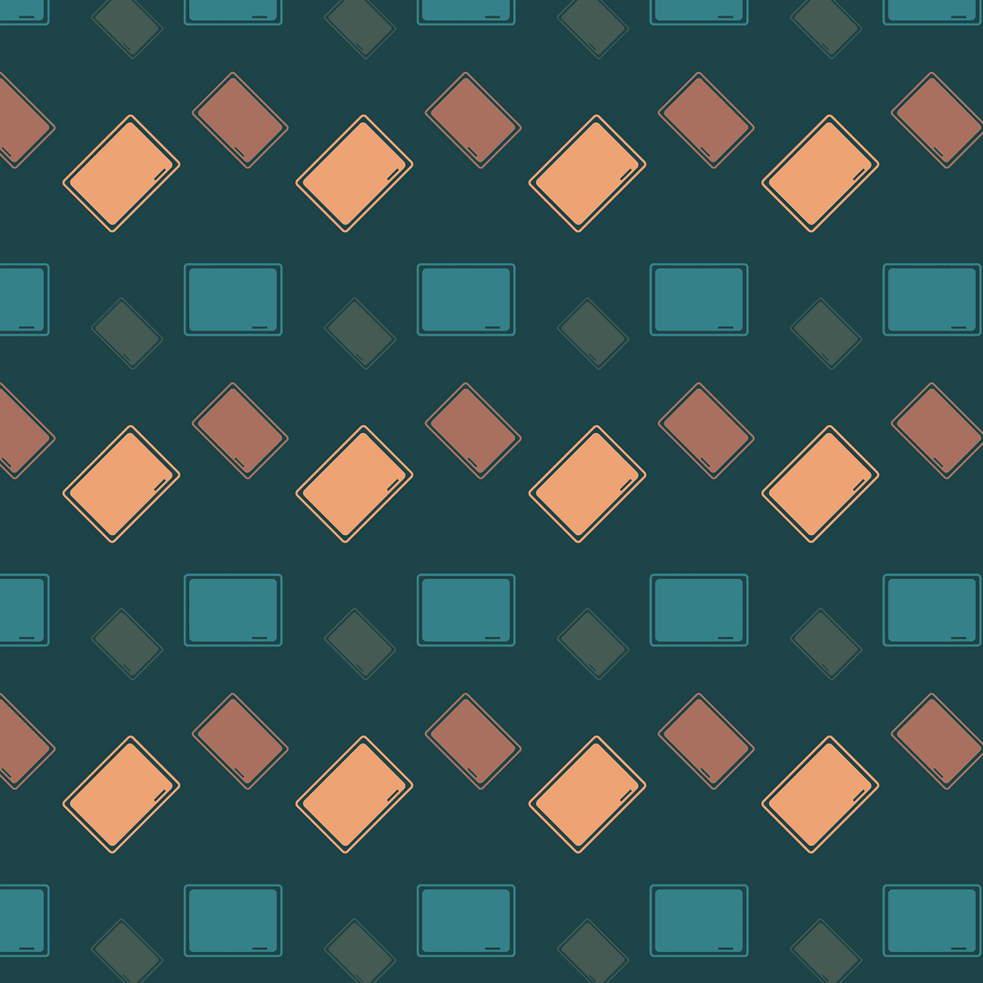 Colorful Tablet Pattern on Transparent Background with Digital Motif