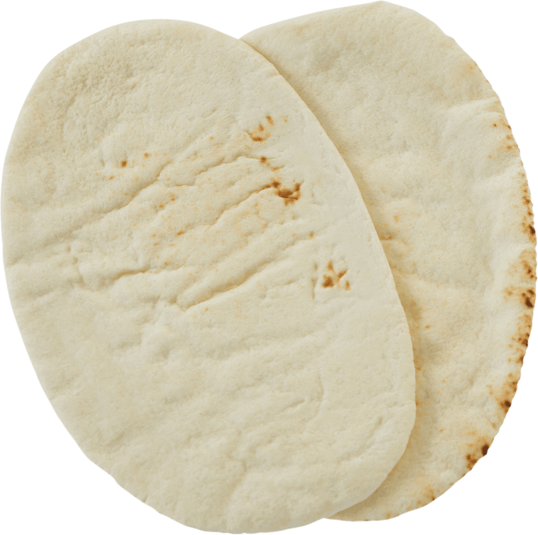 Flat Multi-purpose Pita Bread on Transparent Background
