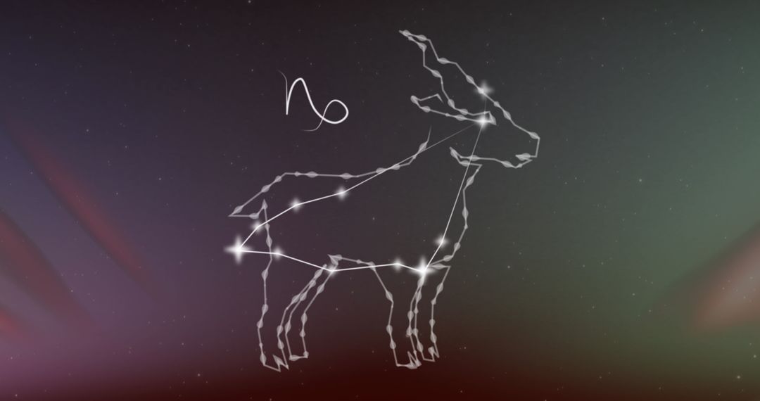 Capricorn Zodiac Sign with Starlit Constellation