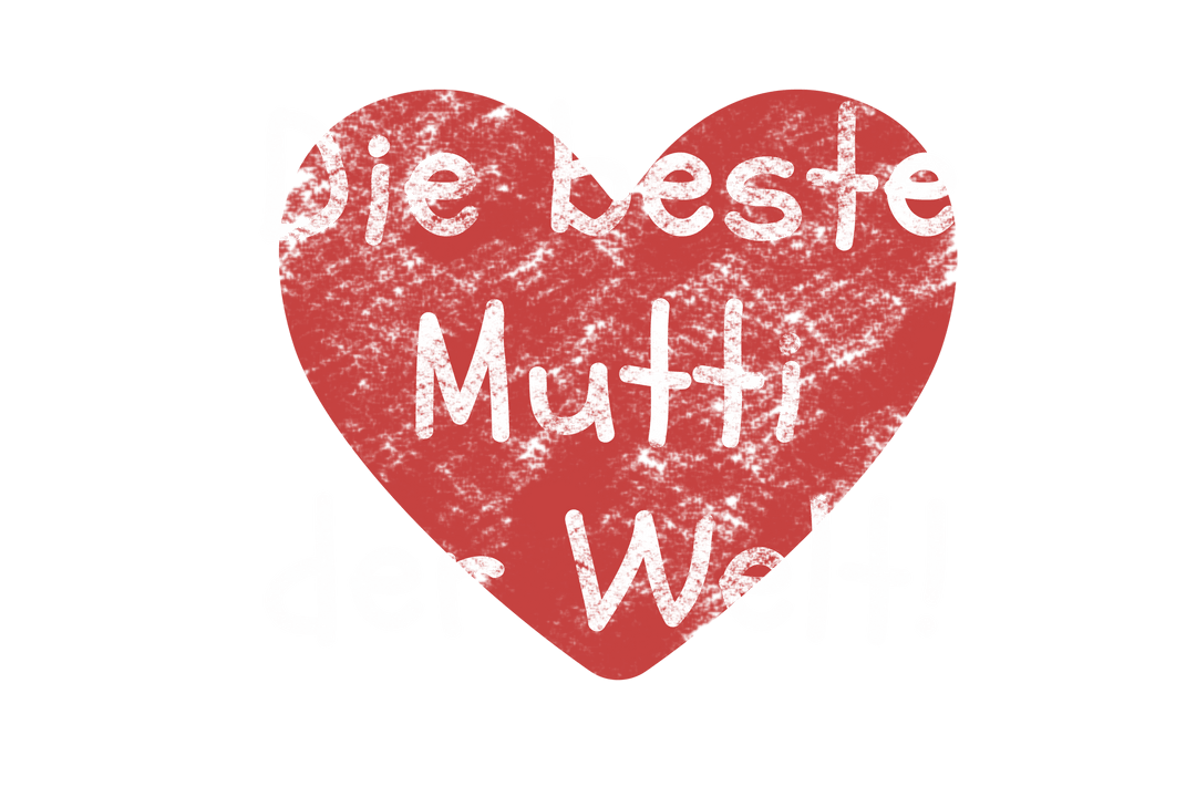 Heart with Best Mother Text on Transparent Background for Mother's Day