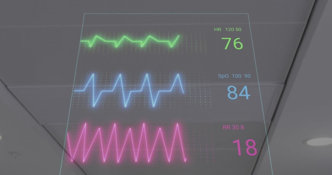 Heart Rate and Vital Signs Display in Modern Hospital Environment
