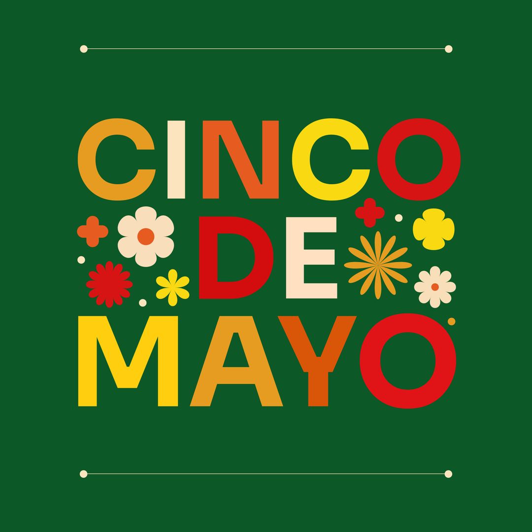 Colorful Cinco de Mayo Graphic on Green Background